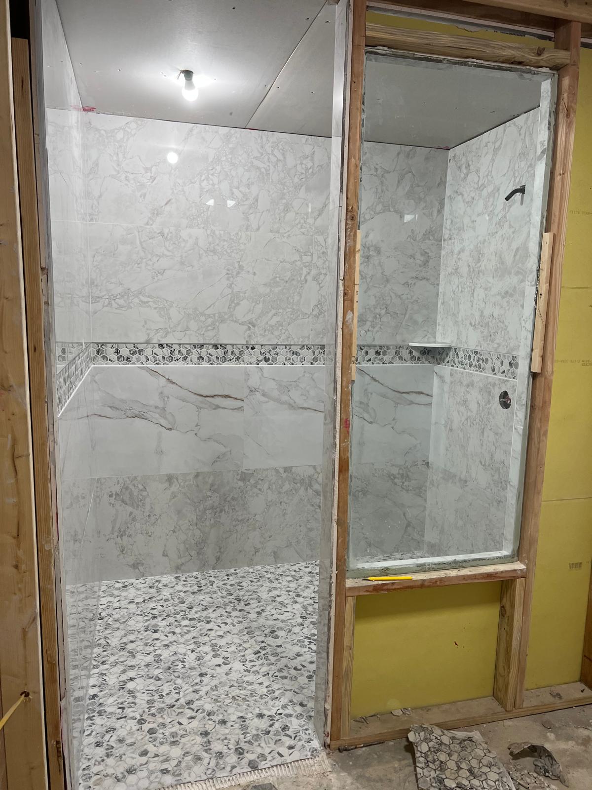 Finished bathroom shower space project 24